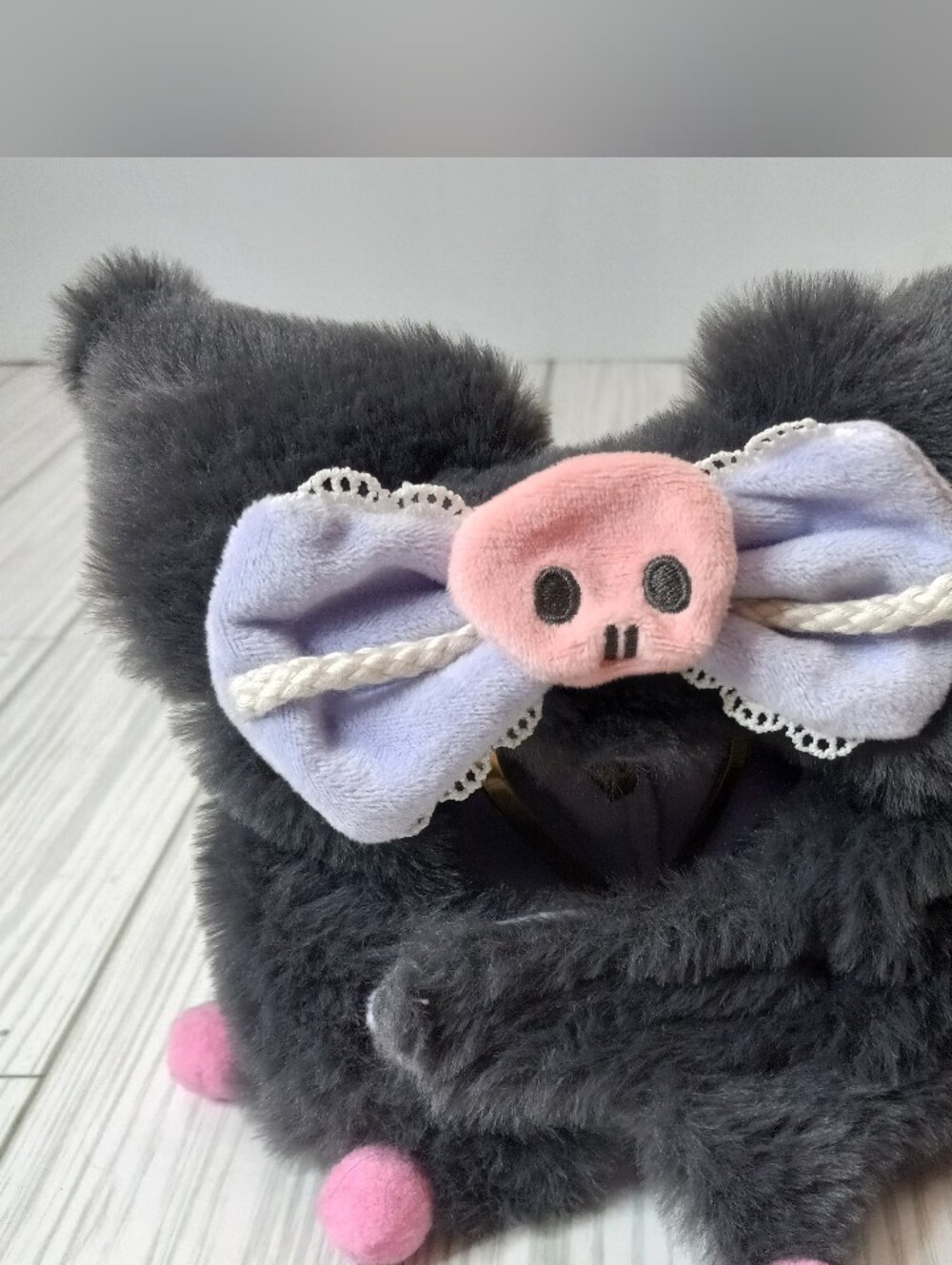 Miniso Sanrio Kuromi Kawaii Faux Fur Plush Pet Cat Hat